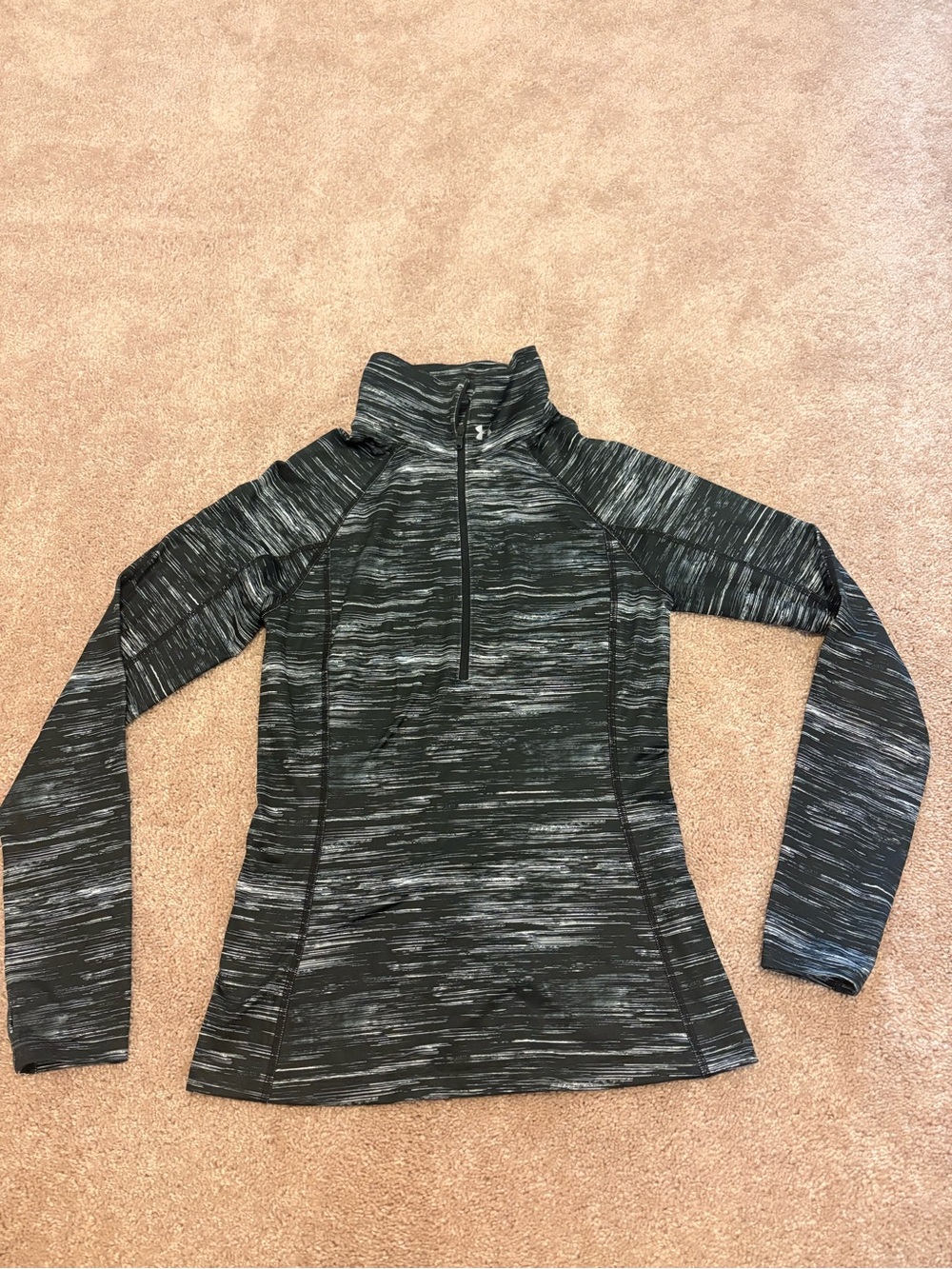 Under Armour Women’s Black Space-Dye Quarter-Zip Active Top